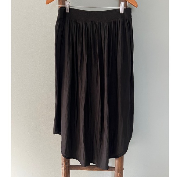 J.Jill Black Midi Skirt Button Front Petite Size S - Picture 3 of 6